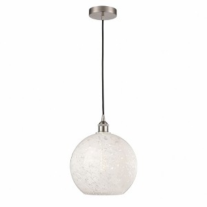 White Mouchette - 1 Light Cord Hung Pendant In Modern Style-13.5 Inches Tall and 12 Inches Wide - 1 of 1