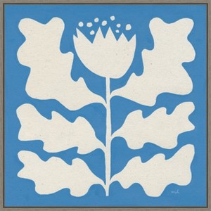 Amanti Art Delighted Floral I Blue by Moira Hershey Canvas Wall Art Print Framed 22 x 22-in. - 1 of 4