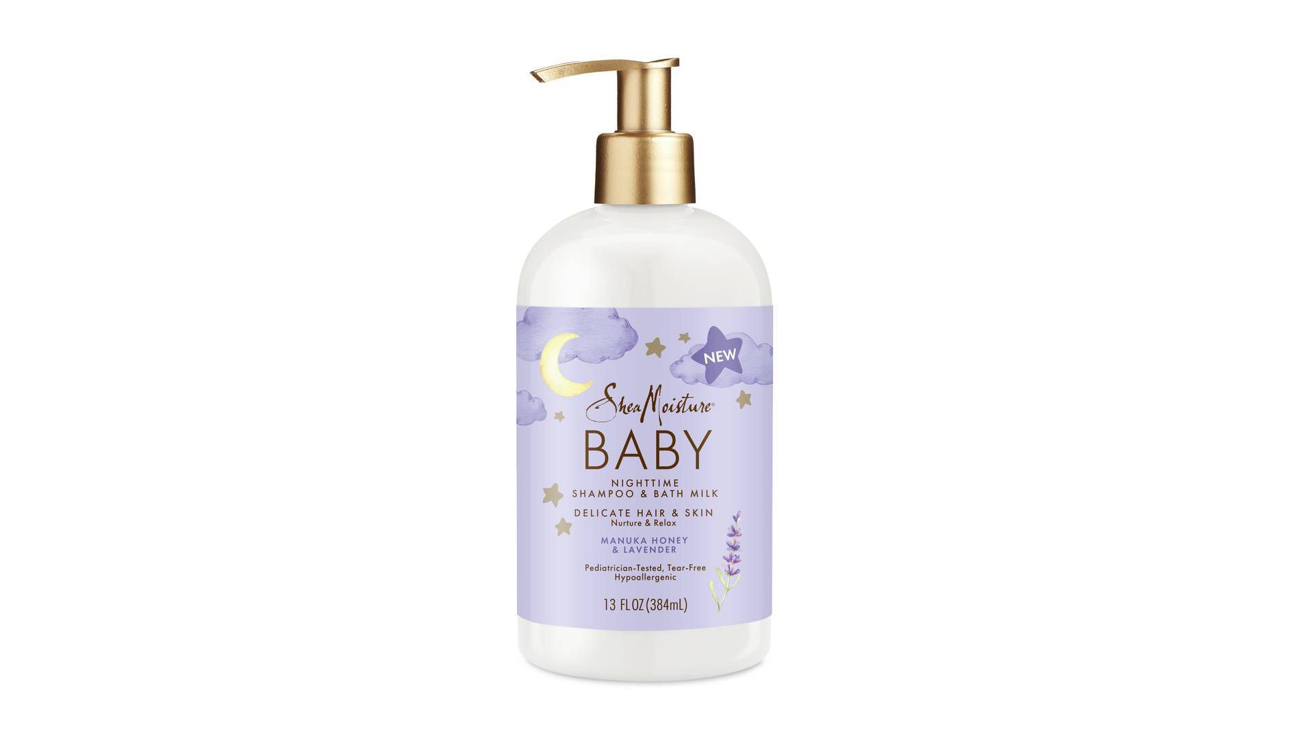 SheaMoisture Baby Manuka Honey & Lavender Pump Nighttime Shampoo & Bath Milk for Delicate Hair & Skin - 13 fl oz
