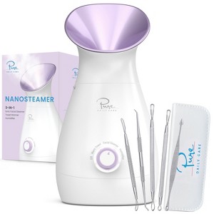 Pure Daily Care - NanoSteamer - Large 3-in-1 Nano Ionic Facial Steamer with Bonus 5 Piece Stainless Steel Skin Kit - 1 of 4