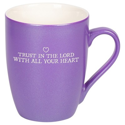 Elanze Designs Trust In The Lord With All Your Heart Passion Purple 10 ounce New Bone China Coffee Cup Mug