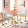 Modway Privy Gold Stainless Steel Upholstered Fabric Counter Stool Set of 2 - 4 of 4