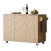 51" Kitchen Island Cart with Drop Leaf, Kitchen Island Cart on Wheels,Rolling Kitchen Cart with Towel Bar, Mobile Kitchen Island for Dining Room - 2 of 4