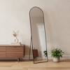HomeRoots 59" Black Metal Arch Freestanding and Wall Mount Framed Full Length Mirror - 2 of 4
