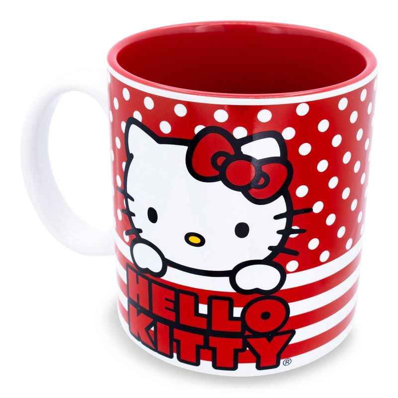 Silver Buffalo Sanrio Hello Kitty Dots And Stripes Ceramic Mug | Holds 20 Ounces, 2 of 7