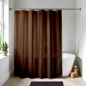 Evideco French Home Goods Extra Long Shower Curtain Liner Plastic 79"L x 71"W - 1 of 4