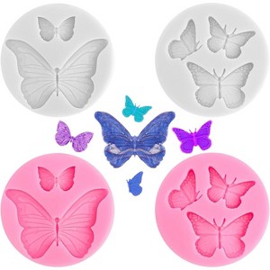 JDICTION 4-Piece Mini Butterfly Silicone Molds for Chocolate, Candy, Cake Decorating, and Resin Crafts - 1 of 4