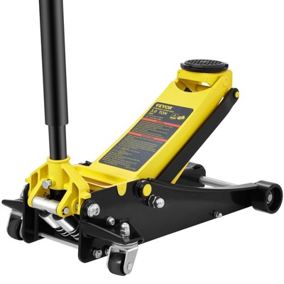 Yukimo 3 Ton Floor Jack - 6600LBS Capacity Low Profile Design, Heavy-Duty Steel, Dual Pistons Quick Lift, 3.35"-19.69" Lift Range for Cars/Trucks/SUVs