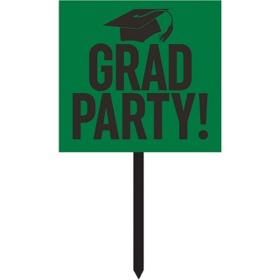 Green Graduation Yard Sign