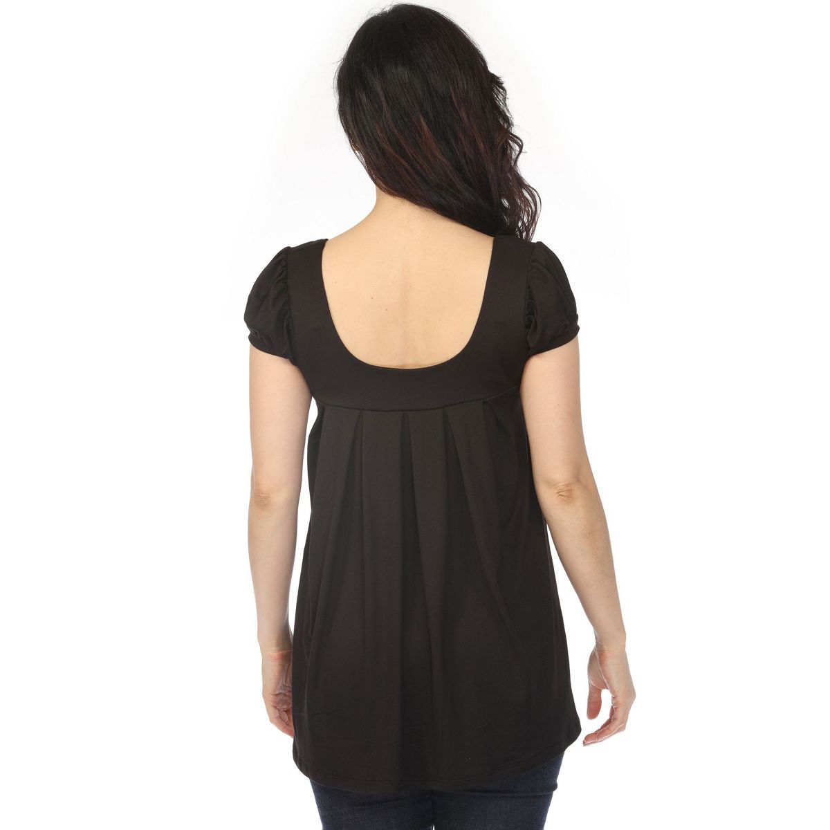 Women's Cap Sleeve Pleated Top -White Mark - thumbnail 6