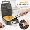 Heynemo 4 Slices Waffle Maker: Electric Waffle Iron with Adjustable Temperature Control, Nonstick Waffle Machine with Indicator Light, Silver - 4 of 4