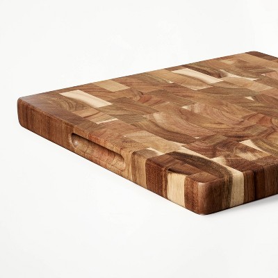 14x14 End Grain Acacia Wood Cutting Board Natural - Figmint