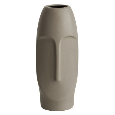 Uniquewise 9.5" H Decorative Ceramic Abstract Face Modern Statue Sculpture Flower Centerpiece Vase