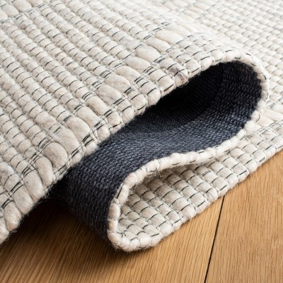 Ivory Flat Woven Wool and Synthetic 4' x 6' Area Rug