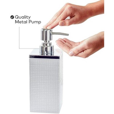 Estella White and Silver Textured Resin Soap Dispenser