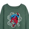 Women's - Marvel - Spider-man St. Patrick's Day Web Shamrock Lightweight French Terry Wide Neck Long Sleeve Shirt - 2 of 4