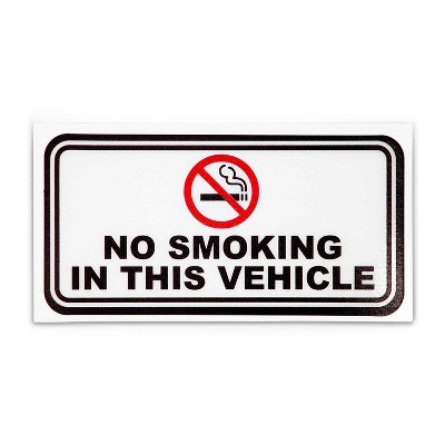 Juvale 10-Pack "No Smoking in This Vehicle" Signs Stickers for Cars Windows Doors Dashboard 1.6" x 3.1"