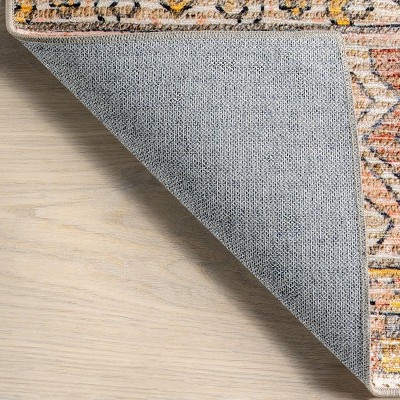Kallie 4' x 6' Multicolor Abstract Washable Area Rug