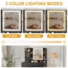 Makeup Vanity Desk with Mirror and Lights, Makeup Vanity Table with Drawers, Open Shelves, Cabinets, Dressing Table with Cushioned Stool for Bedroom - 3 of 4