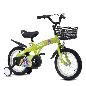 16 Inch Sporty Kids Bike with Training Wheels and Stand Adjustable Saddle Suitable for Boys and Girls Aged 4-8 Years or Tall Height 41-53 Inches - 1 of 4