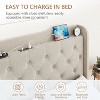 coucheta Bed Frame with Charging Station,Upholstered Platform Bed Frame with Storage Wingback Headboard,No Box Spring Needed,Noise-Free,Easy Assembly - 3 of 4