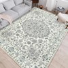 Coucheta Vintage Distressed Medallion Area Rug, Machine Washable Non-Slip Boho Floral Carpet for Living Room, Bedroom & Dining Room, Office, Nursery - 3 of 4