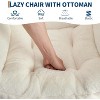 Lazy Chair with Ottoman, Lounge Accent Chair, Folding Footrest,Reading Armchair with Side Pocket for Living Room, Bedroom, Dorm & Office - 4 of 4