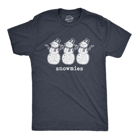 Мужские футболки Crazy Dog T-Shirts, Inc. Mens Snowmies T Shirt Funny Snowmen Homies Friends Winter Season Graphic Tee - Crazy Dog Men's T Shirt Gift For Christmas Navy XL