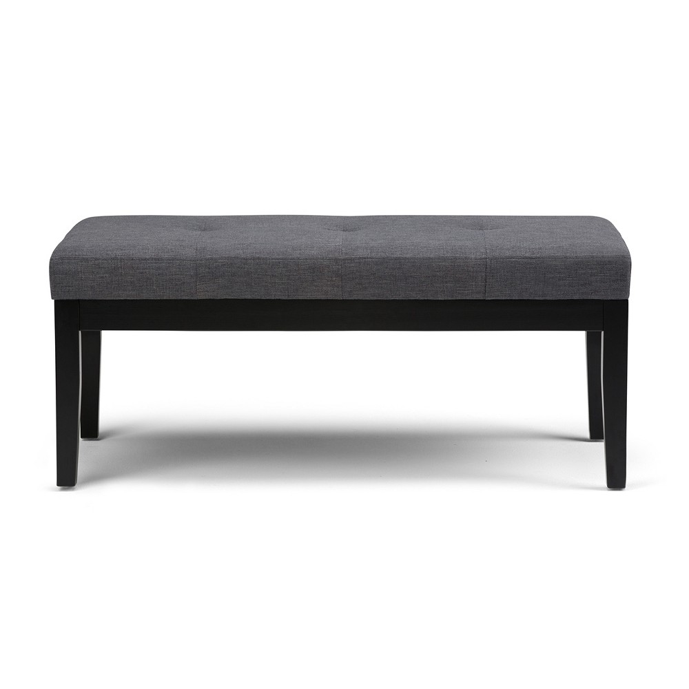 Photos - Pouffe / Bench 43" Abbey Tufted Ottoman Benches Slate Gray Linen Look Fabric - WyndenHall