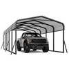 10 x 15 FT Metal Carport with Galvanized Steel Roof, Heavy Duty Metal Roof Carport with Enhanced Base, Tall Kits Garage for Tractors, Trucks, Boats - 4 of 4