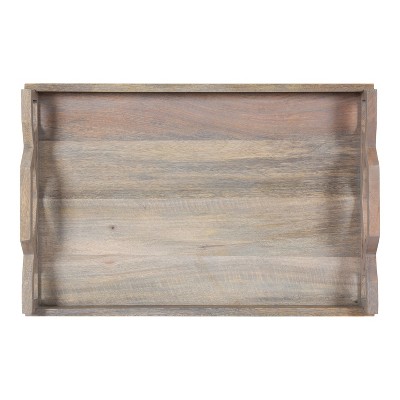 Grassley Whitewash Handcrafted Mango Wood Decorative Tray 19x13