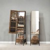 Standing LED Jewelry Cabinet, Lockable Armoire with Full-Length Mirror, Space-Saving Organizer, Bottom Drawer, Shelf - Gift Idea - 3 of 4