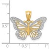 Black Bow Jewelry 14k Yellow Gold & White Rhodium Fancy Butterfly Pendant, 23mm - 3 of 4