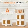 Stackable Plastic Storage Bins with Lids, Doors & Wheels, Portable and Lockable Organizer Boxes for Living Room,-80QT 4 Pack - 3 of 4