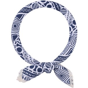INSPIRE CHIC Women's Geometric Printed Cotton Linen Lace Trim Square Scarves 1Pc - 1 of 4