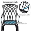3-Piece Cast Aluminum Patio Bistro Set with Umbrella Hole, Rust-Resistant Outdoor Table & Chairs for Garden, Backyard, Patio, Balcony, Black - 3 of 4