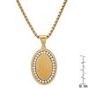Steeltime 24" Men's stainless steel and simulated diamonds Our Lady of Guadalupe oval pendant. Color Options: Silver, Gold, Black - 3 of 4