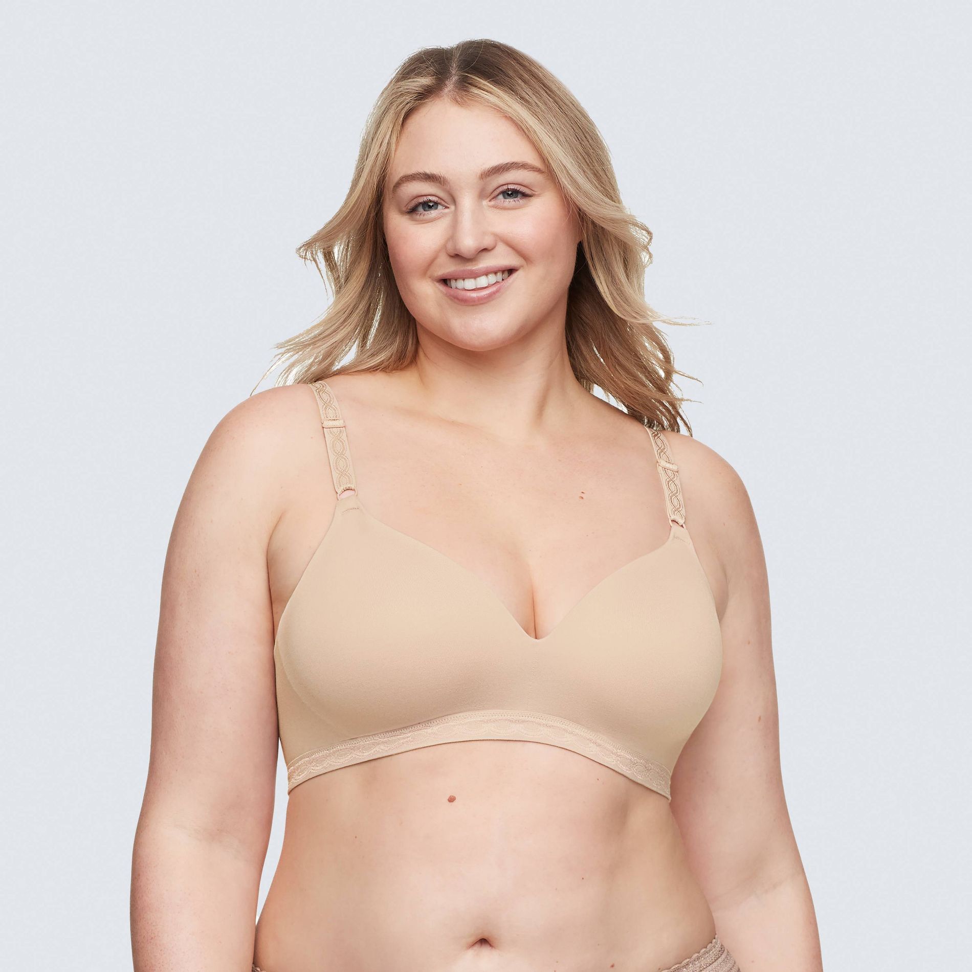 Simply Perfect by Warner's Women's Supersoft Wirefree Bra RM1691T - 34A Butterscotch: Medium Support, Padded Cup