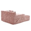 Vynxaria Chenille Lazy Sofa Chaise Longue Armchair with 3 Pillows for Ultimate Comfort - 3 of 4
