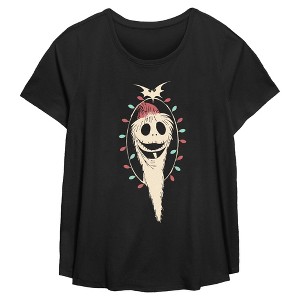 Womens The Nightmare Before Christmas Santa Jack Skellington Portrait T Shirt - 1 of 3