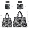 Wrapables Large & Small Foldable Nylon Reusable Shopping Grocery Bags (Set of 2), Lily Pads - 2 of 4