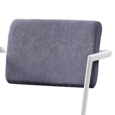 Saltoro Sherpi Industrial Gray Fabric & White Metal Counter Height Chair, Set of 2