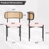 Bencmate Accent Chairs Modern Upholstered Dining Chairs Set of 2, Rattan Back, Accent Kitchen Chairs, Black, 20.5"*20.5"*30" - 2 of 4