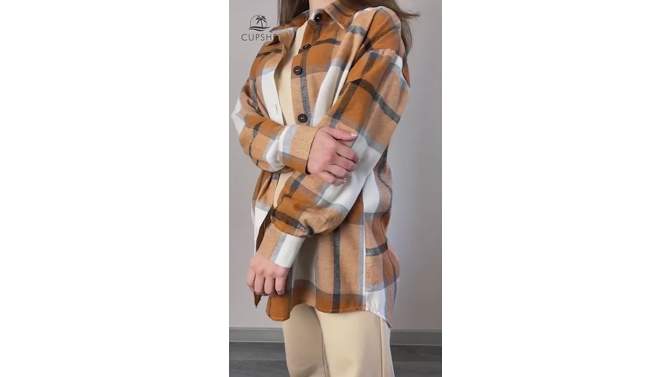 Women's Long Sleeve Plaid Oversized Shirt - Cupshe, 2 of 6, play video