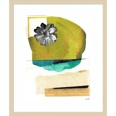Day Beach II Abstract Green and Black Framed Wall Art Print