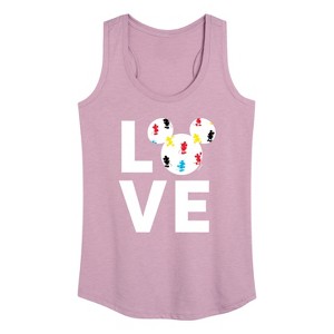 Women's - Disney - Mickey Love Fill Graphic Racerback Tank - 1 of 4