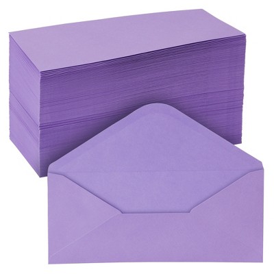 Paper Junkie 200 Pack Bulk #10 Purple Envelopes with Gummed Seal, Business Size Invitations Letters, Greeting Cards, 4.1in x 9.5in