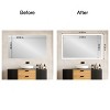 Amanti Art Mirror Makeover Bathroom Mirror Frame Border Kit - Fully Assembled Peel and Stick Frame - Mirror NOT Included - Cabinet White Narrow Trim - 3 of 4