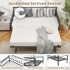Zevemomo Twin Daybed with Pop Up Trundle,Metal Day Bed Frame， LED Lights Day Bed with Trundle Bed Twin,Black Daybed for Living Room,Bedroom - 2 of 4