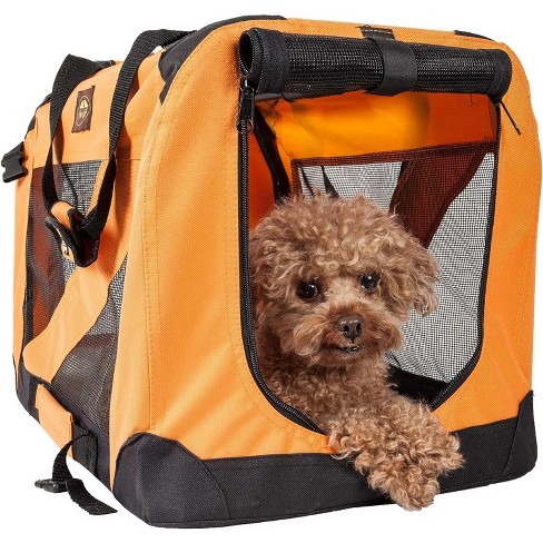 Portable Folding Dog Soft Crate Cat Carrier with 4 Lockable Wheels - Costway